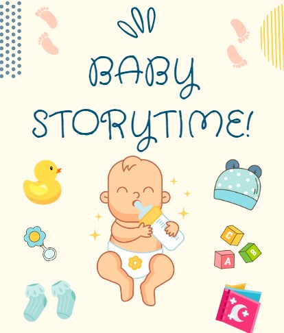 Baby Storytime for ages 0 - 18 months! Shakers, scarves, stories, music, tickles, bounces, & fun! Friday, Sept. 6th, 10:30 AM - 11:00 AM